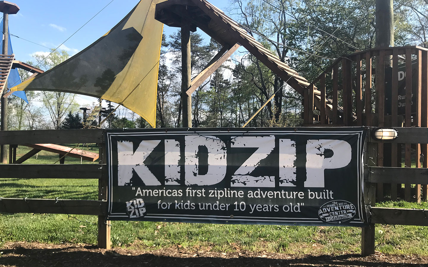 Kid Zip Sign at the Zipline Park